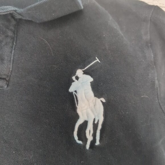Polo Ralph Lauren Black Polo Shirt Big Pony Boys Size Medium - Picture 2 of 6